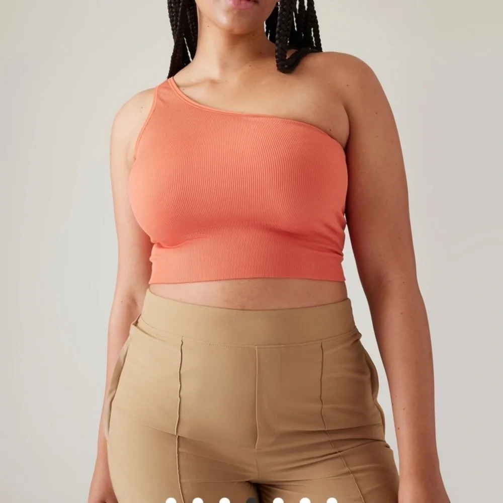 Athleta Aurora Seamless One Shoulder Tank Orange Large‎